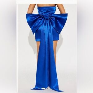Fashion Nova Indigo Glow Satin Mini Dress - Royal